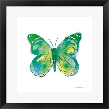 Framed Birdsong Garden Butterfly I on White Print