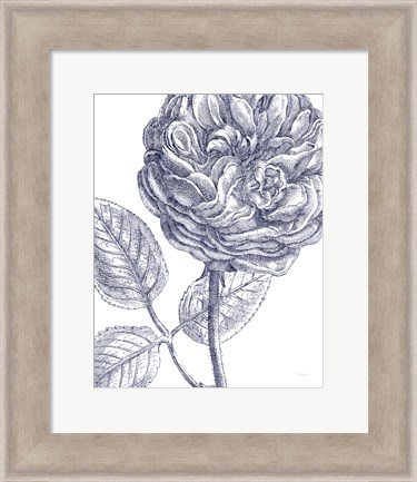 Framed Belle Fleur III Light Crop Print