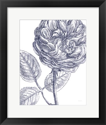 Framed Belle Fleur III Light Crop Print