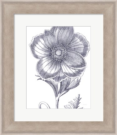 Framed Belle Fleur II Light Crop Print