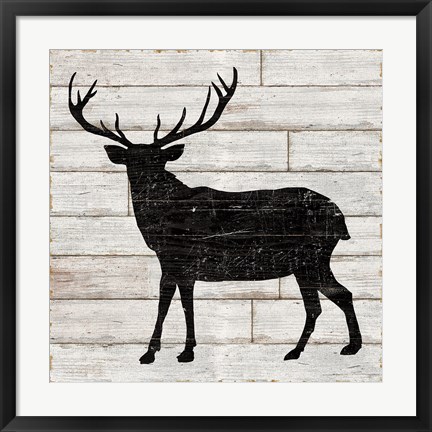 Framed Lake Lodge II Neutral no Words Print