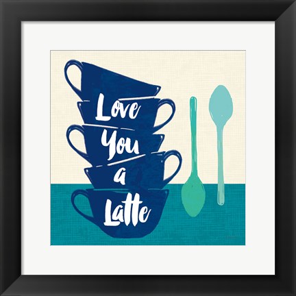 Framed Linen Coffee III Light Print