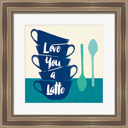 Framed Linen Coffee III Light Print