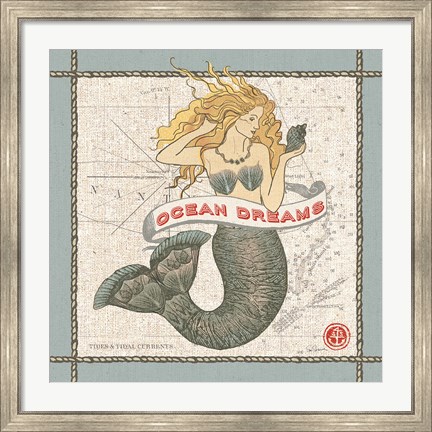 Framed Drift Away Mermaid Print