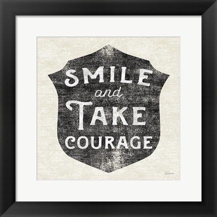 Framed Take Courage Black Print