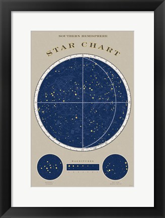 Framed Southern Star Chart Print