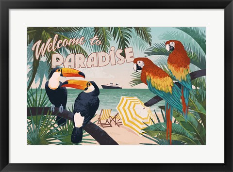 Framed Welcome to Paradise I Print