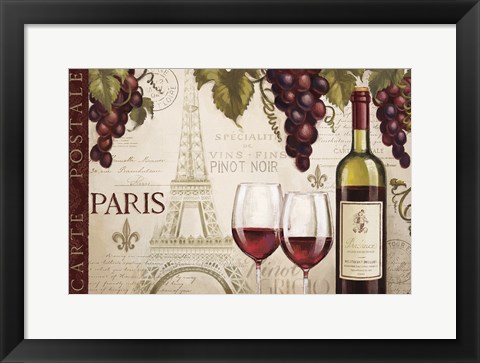 Framed Wine in Paris I Print