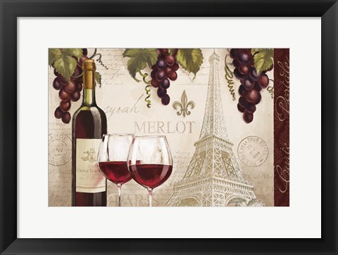 Framed Wine in Paris II Print