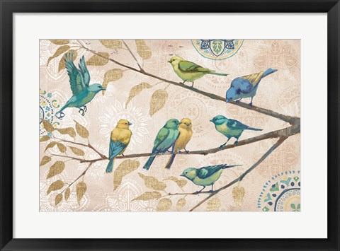 Framed Fly Away I With Suzani Print