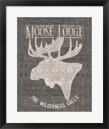 Framed Soft Lodge V Dark Print