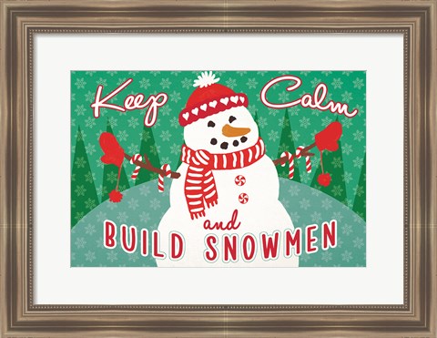 Framed Retro Christmas II Bright Print