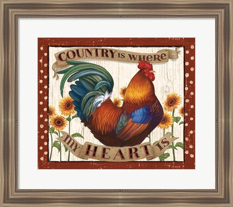 Framed Country Heart I Dots v2 Print