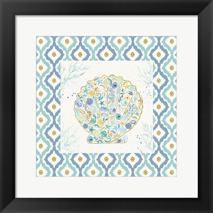 Framed Seaside Blossoms I Border no Words Print