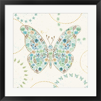 Framed Flutterby Blooms I Print