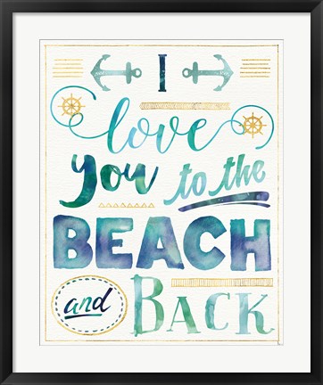 Framed Coastal Words I Print