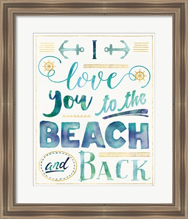 Framed Coastal Words I Print