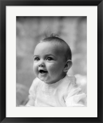 Framed 1930s Profile Portrait Five Month Old Baby Print