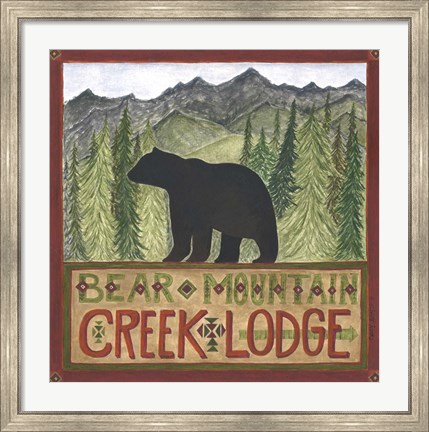 Framed Bear Mountain Creek Lodge Print