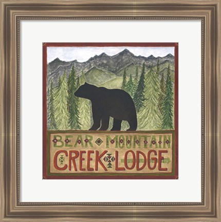 Framed Bear Mountain Creek Lodge Print