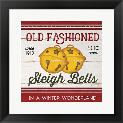 Framed Sleigh Bells Print