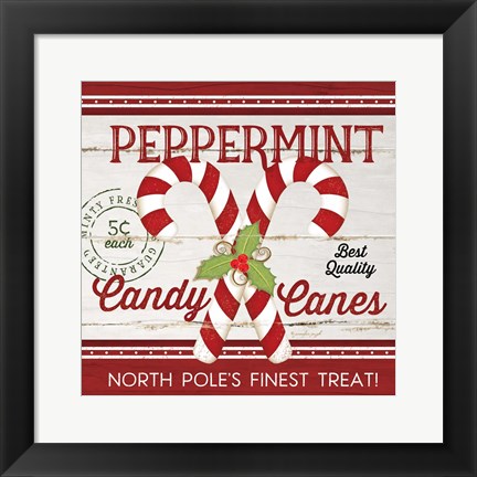 Framed Candy Canes Print