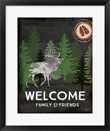 Framed Welcome Family &amp; Friends Print