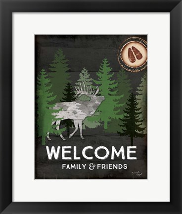 Framed Welcome Family &amp; Friends Print