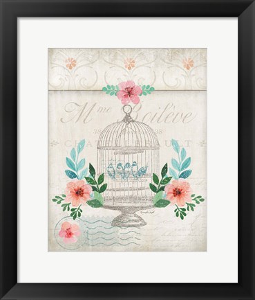 Framed French Spring Birdcage Print