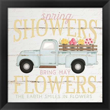 Framed Spring Showers Truck Print