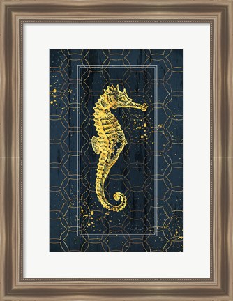 Framed Gold Seahorse Print