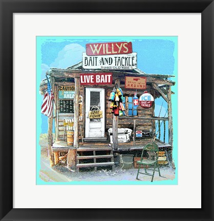 Framed Willys Bait &amp; Tackle Print