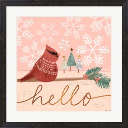 Framed Hello Cardinal Print