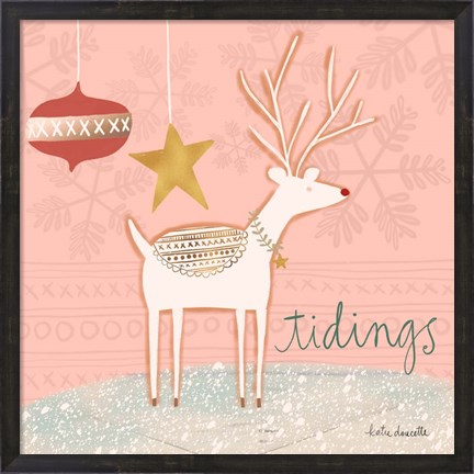 Framed Reindeer Tidings Print