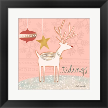 Framed Reindeer Tidings Print