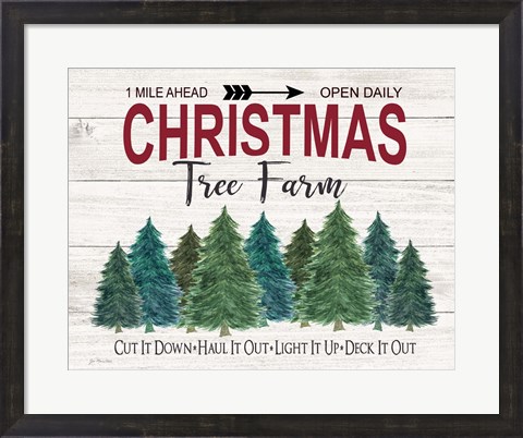 Framed Deck It Out Christmas Tree Farm Print