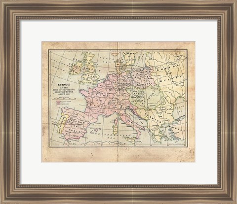 Framed Vintage Napoleon Empire Map Print