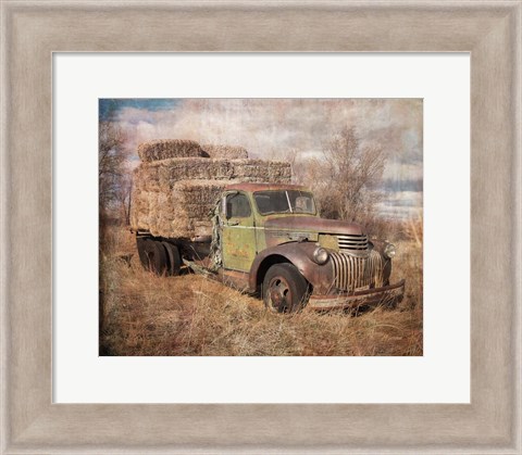 Framed Vintage Hay Truck Print