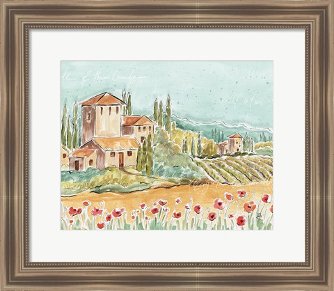 Framed Tuscan Breeze I No Grapes Print