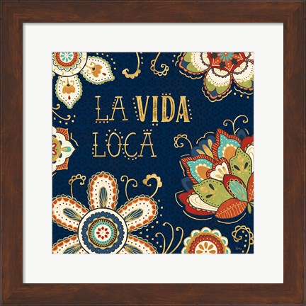 Framed La Vida Loca II Blue Print