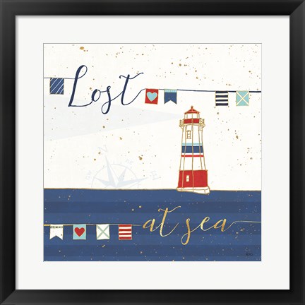 Framed Underlined Nautical I Print