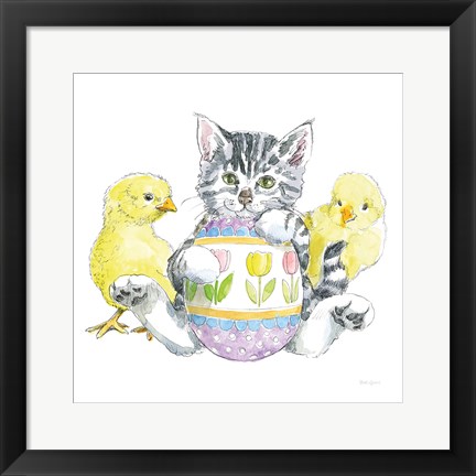 Framed Easter Kitties V Print