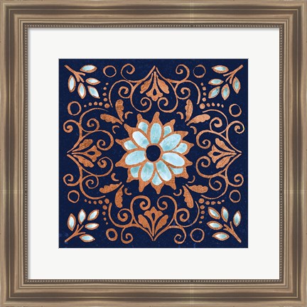 Framed October Garden IX Blue Print