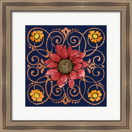 Framed October Garden VIII Blue Print