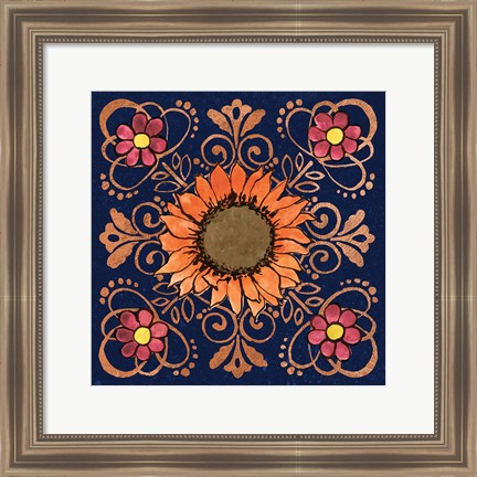 Framed October Garden VI Blue Print