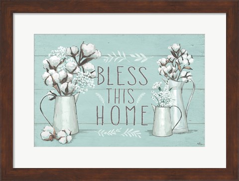 Framed Blessed I Mint Print