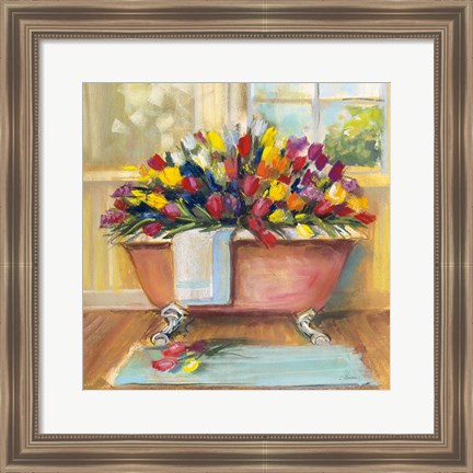 Framed Bathtub Bouquet II Print