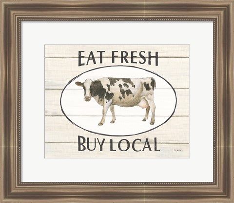 Framed Country Cow V Print