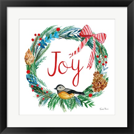 Framed Holiday Wreath I Print