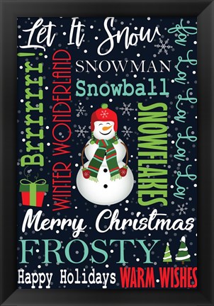 Framed Snowman Typography Print